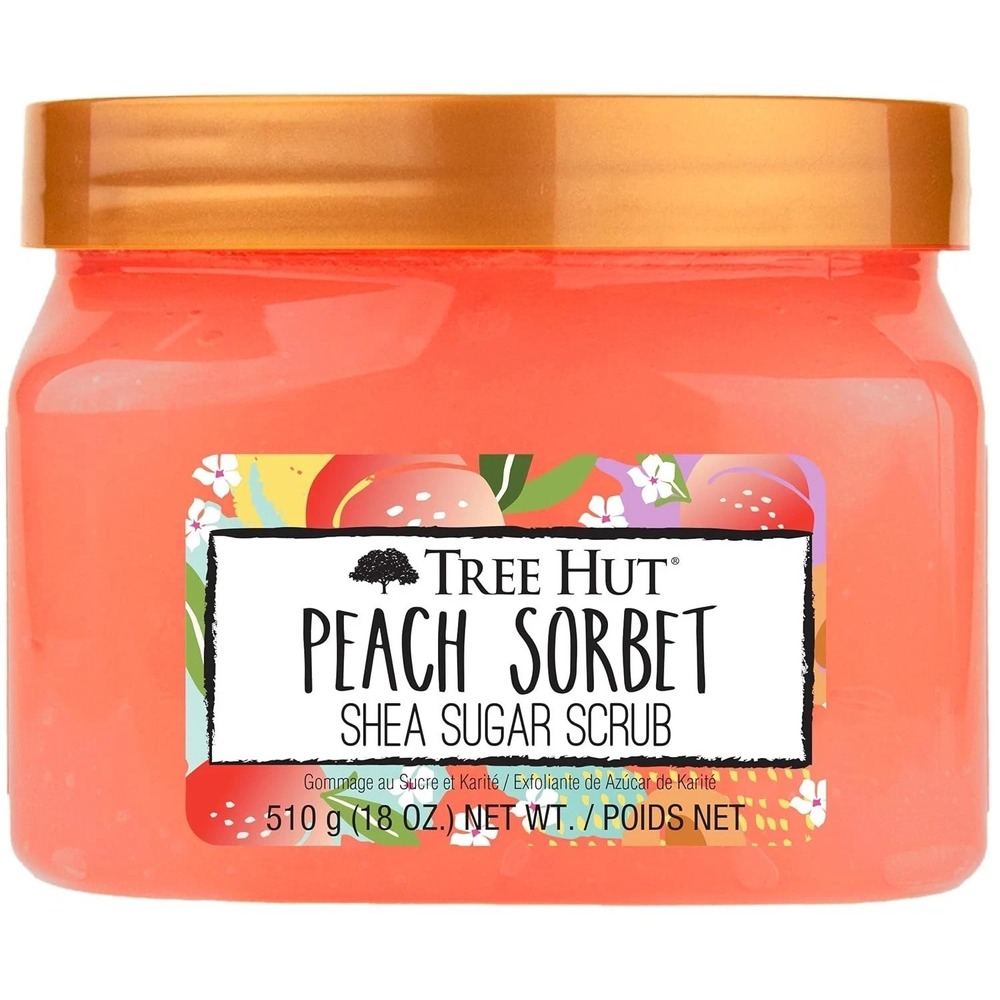Tree Hut Peach Sorbet Shea Sugar Scrub, Exfoliating, Hydrating & Moisturizing